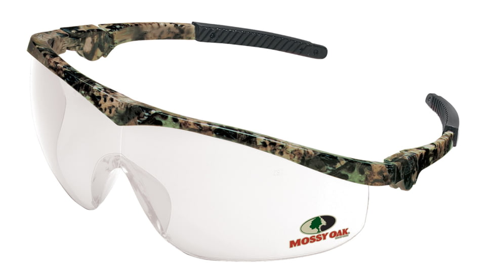 MCR Safety Mossy Oak DL1 Series Safety Glasses, Soft Clear TPR Nose Piece, Clear, One Size, MO110