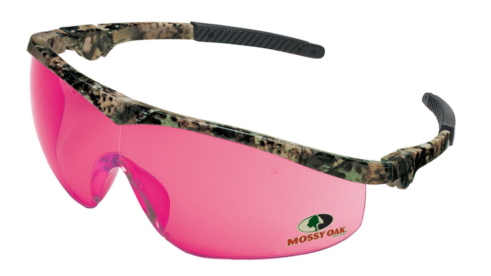 MCR Safety Mossy Oak DL1 Series Safety Glasses, Soft Clear TPR Nose Piece, Vermillion, One Size, MO11V