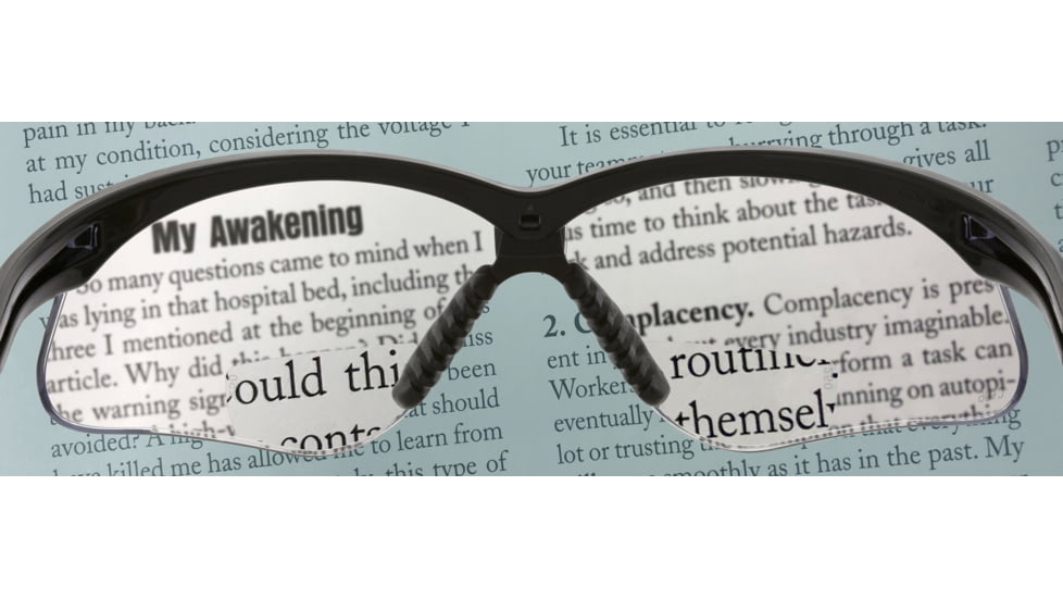 MCR Safety MPH20G Memphis Series Bifocal Readers Safety Glasses, 2.5 Diopter Lenses, Wrap Around Lens Design, Gray, One Size, MPH20G