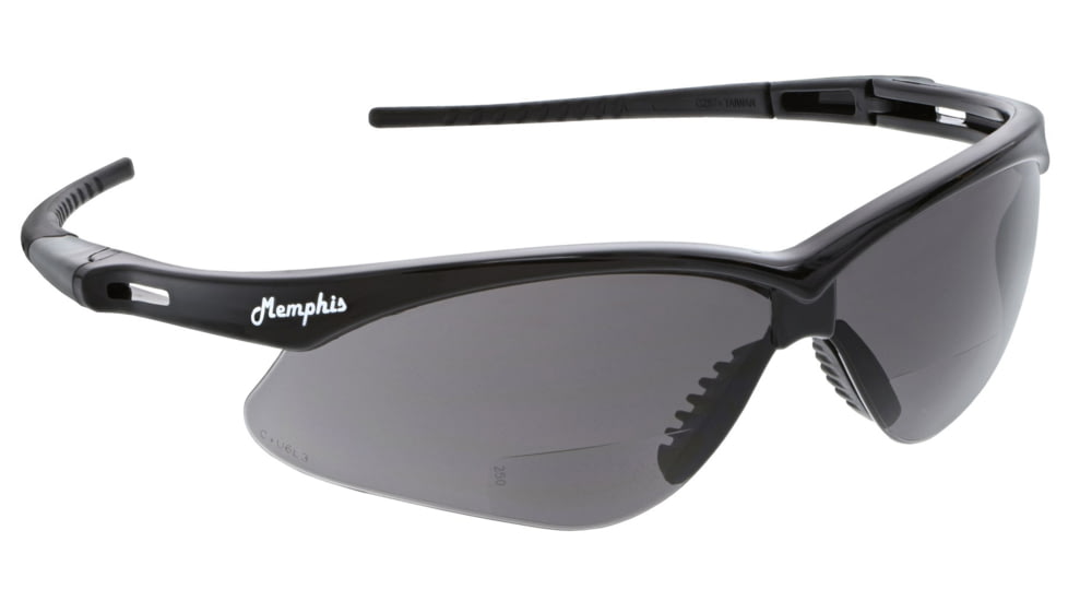 MCR Safety MPH25G Memphis Series Bifocal Readers Safety Glasses, 2.5 Diopter Lenses, Wrap Around Lens Design, Gray, One Size, MPH25G