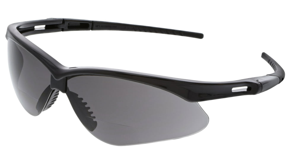 MCR Safety MPH25G Memphis Series Bifocal Readers Safety Glasses, 2.5 Diopter Lenses, Wrap Around Lens Design, Gray, One Size, MPH25G