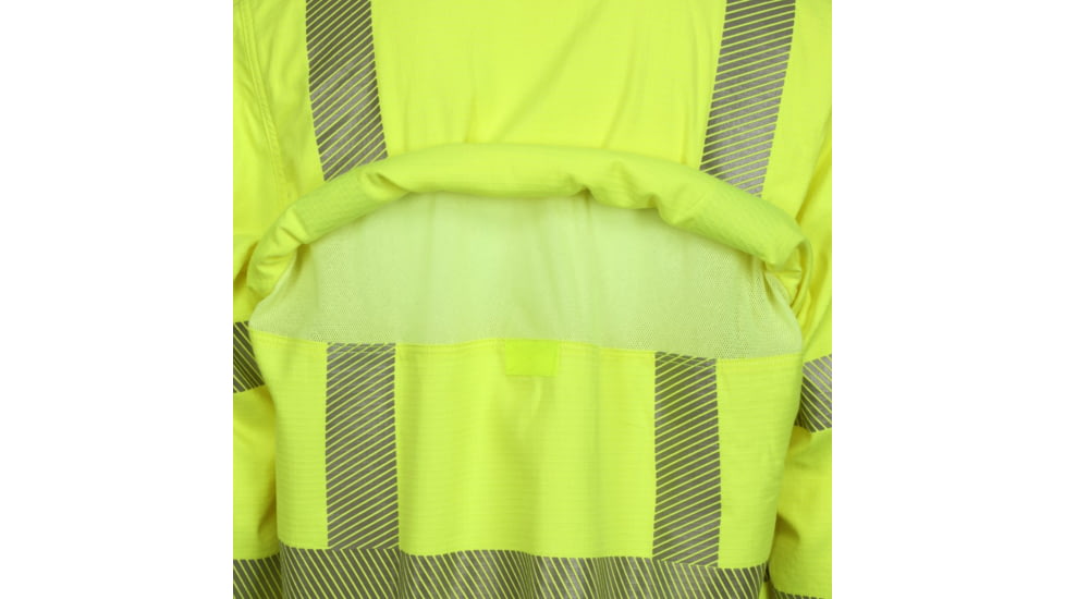 MCR Safety Summit Breeze Class 3 Flame Resistant Shirt, 5.5oz Inherent Blend, Long Sleeve with Vented Underarms and Back, CAT 2, Fluorescent Lime, S, SBS1027S