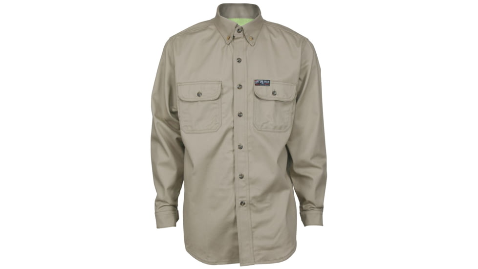 MCR Safety Summit Breeze Flame Resistant Shirt, 7oz 100% Cotton, with Vented Underarms and Back, CAT 2, Tan, S, SBS2003S