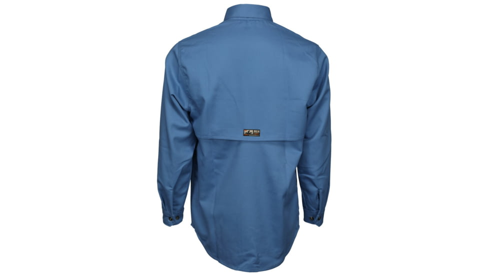 MCR Safety SBS2006L Summit Breeze Flame Resistant Shirt, 7oz 100% Cotton, with Vented Underarms and Back, CAT 2, Medium Blue, L, SBS2006L