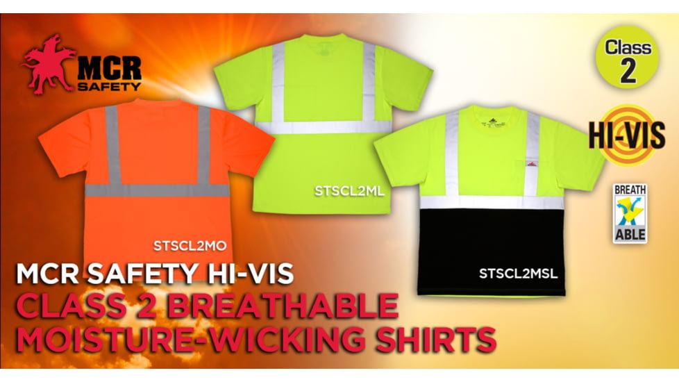 MCR Safety Hi Vis Safety Work T-Shirts, Soft Poly Birdseye Mesh, Short Sleeve and Tagless Design, ANSI 107 Type R Class 2, Fluorescent Orange, 3X, STSCL2MOX3