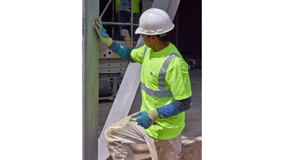MCR Safety STSCL2MLX4 Hi Vis Safety Work T-Shirts, Soft Poly Birdseye Mesh, Short Sleeve and Tagless Design, ANSI 107 Type R Class 2, Fluorescent Lime, 4X, STSCL2MLX4