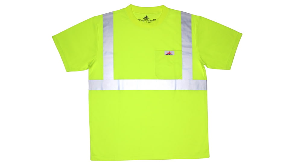 MCR Safety STSCL2MLX4 Hi Vis Safety Work T-Shirts, Soft Poly Birdseye Mesh, Short Sleeve and Tagless Design, ANSI 107 Type R Class 2, Fluorescent Lime, 4X, STSCL2MLX4