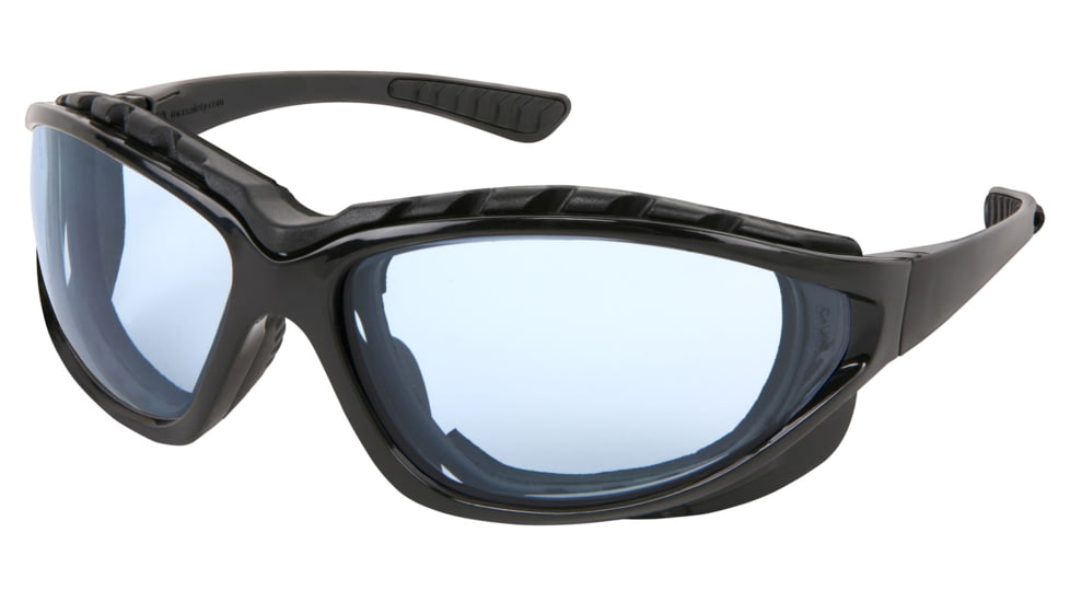 MCR Safety Swagger RP3 Series Foam Lined Safety Glasses, MAX6 Anti-Fog Lenses, Interchangeable Head Band Included, Light Blue, One Size, RP313PF