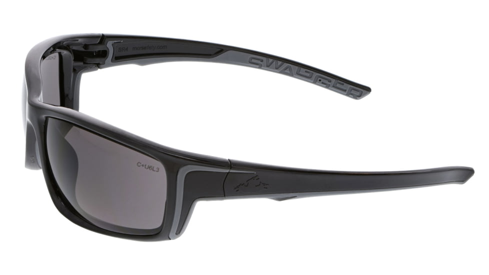 MCR Safety Swagger SR4 Series Safety Glasses, MAX6 Anti-Fog Lenses, TPR from Temples to Nose Piece, Gray, One Size, SR422PF