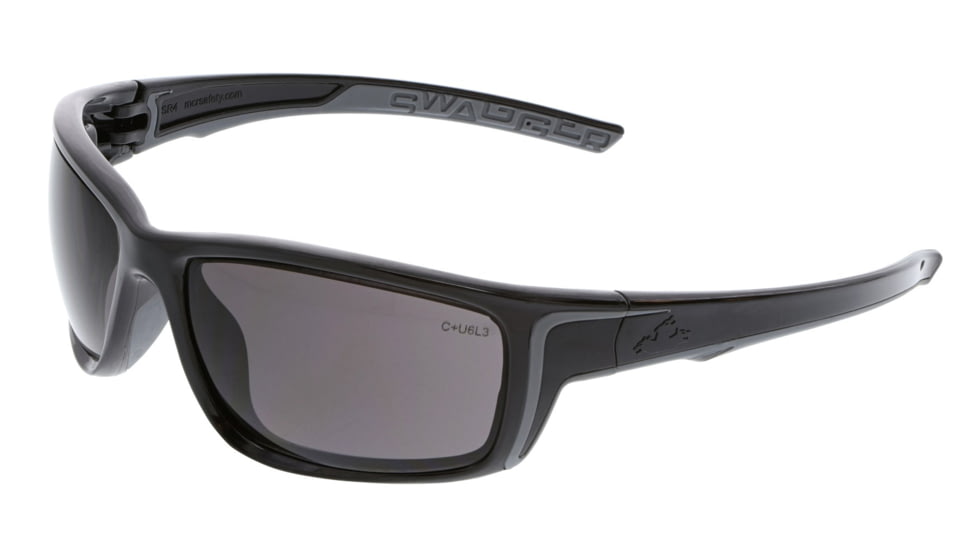 MCR Safety Swagger SR4 Series Safety Glasses, MAX6 Anti-Fog Lenses, TPR from Temples to Nose Piece, Gray, One Size, SR422PF