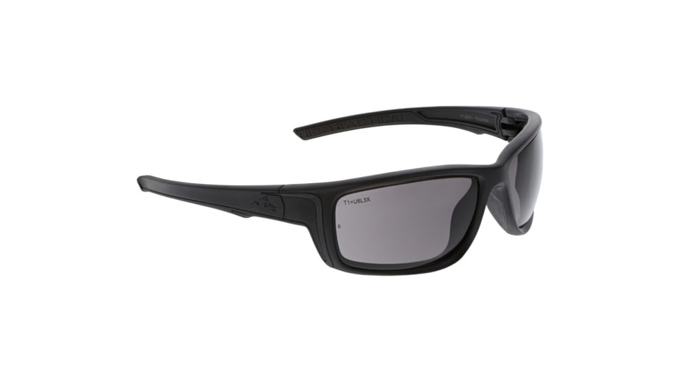 MCR Safety Tier1 T124 Tactical Gear Safety Glasses, Matte Black Frame, Gray MAX6 Superior Anti-Fog Lens, One Size, T12412P