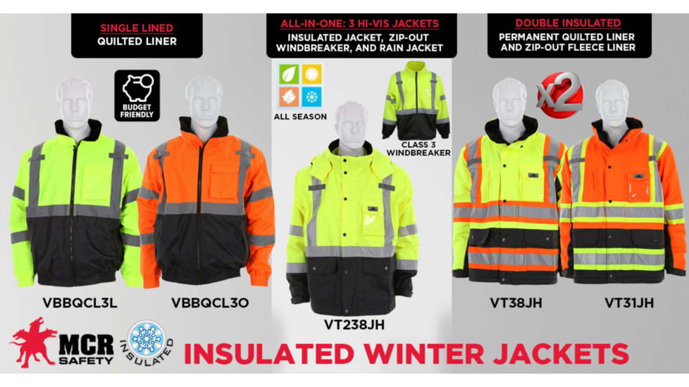 MCR Safety Vortex, 3-in-1 Jacket, Lime, Class 3 - VT238JHXL