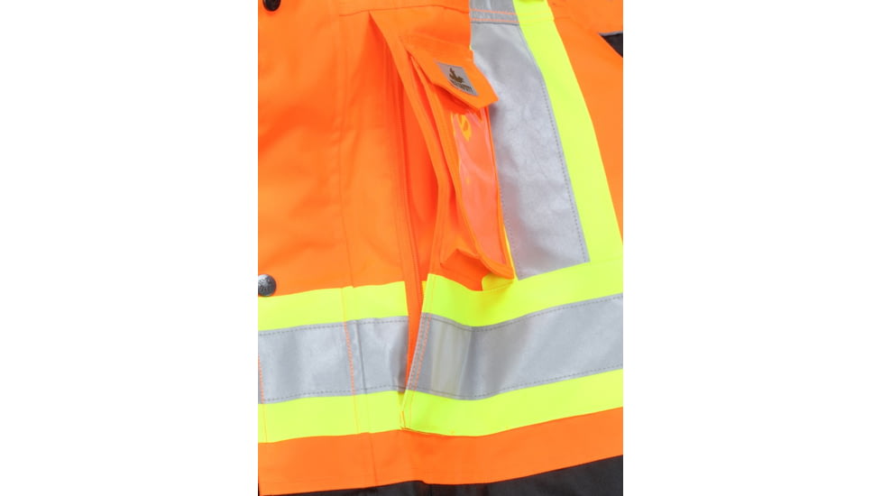 MCR Safety Vortex Hi-Vis Rainwear Winter Jacket, Double Insulated Rip Stop Poly/PU, ANSI 107 Class 3 and CSA Z96 Class 2 Level 2, Orange, 3X, VT31JHX3