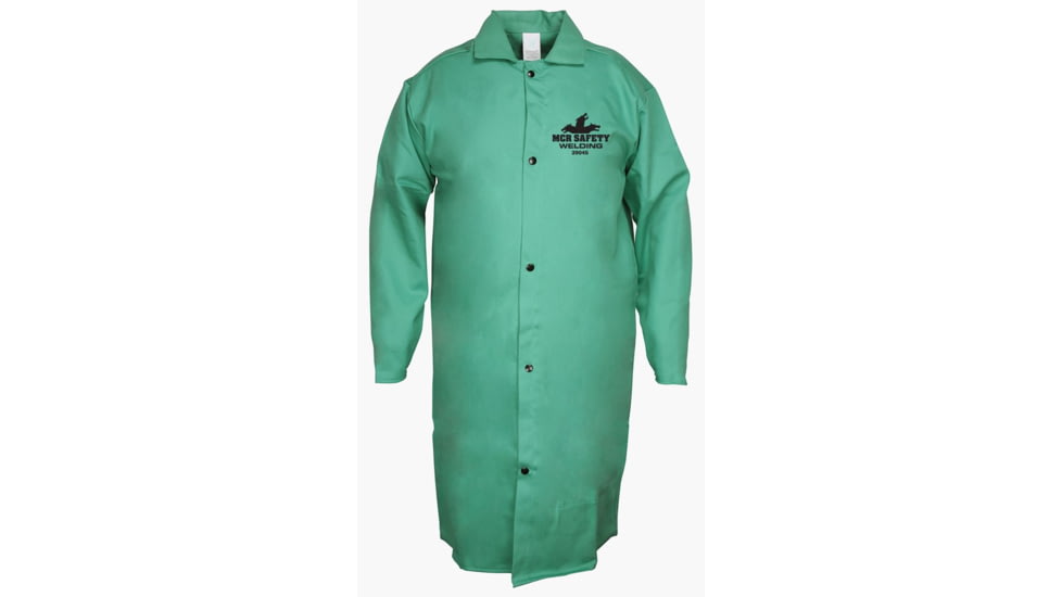 MCR Safety Welding 45in Jacket, USA Treated Cotton, Green, L, 39045L