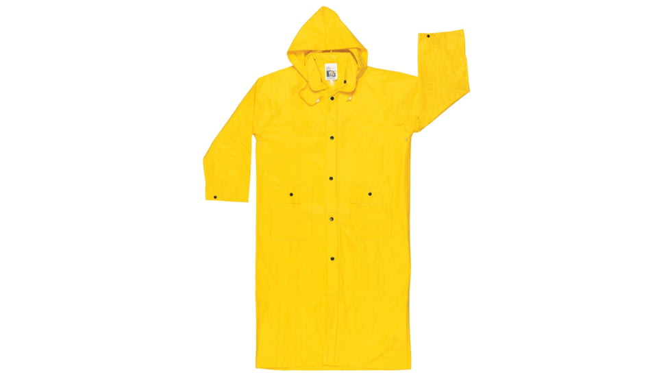 MCR Safety Wizard Series Waterproof Raincoat, .28 mm PVC/Nylon/PVC, Detachable Hood, Yellow, 6X, 300CX6