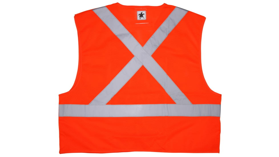 MCR Safety XCL2MOX4 Hi Vis Reflective Safety Vest, ANSI Type R Class 2, Mesh with 2in Silver Stripes, Breakaway Design with Hook and Loop Closures, Fluorescent Orange, 4X, XCL2MOX4