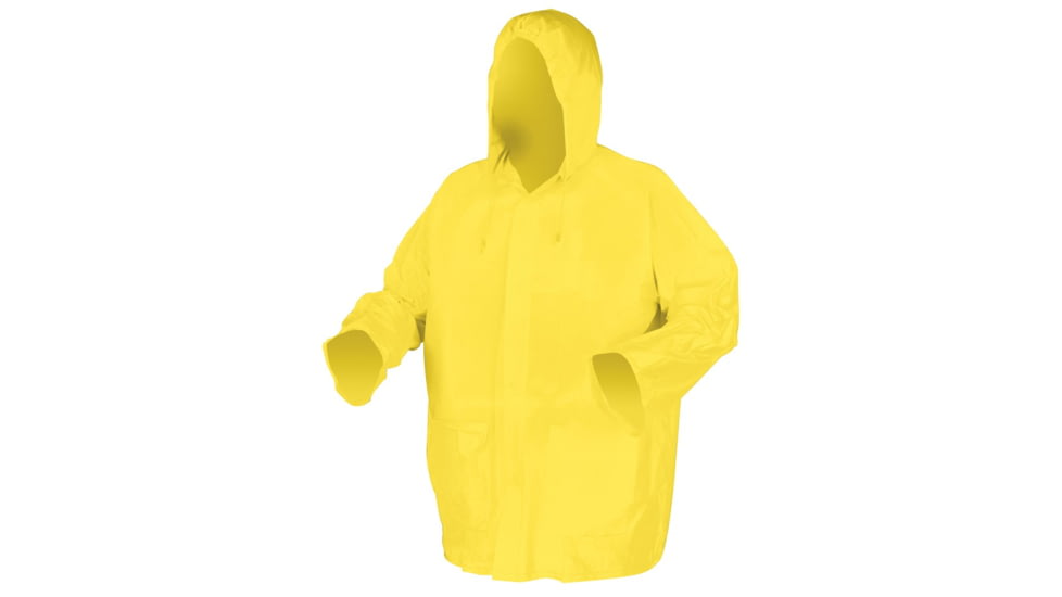 MCR Safety Zodiac Series Lightweight 3 Piece Waterproof Rain Suit, .10mm Single Ply PVC, Rain Jacket, Detachable Hood and Bib Pants, Yellow, 4X, O503X4