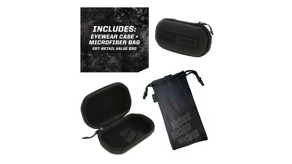 Mechanix Wear VXF20AFPU Type-X Safety Glasses OSFA Black Lens Anti-Scratch Blac