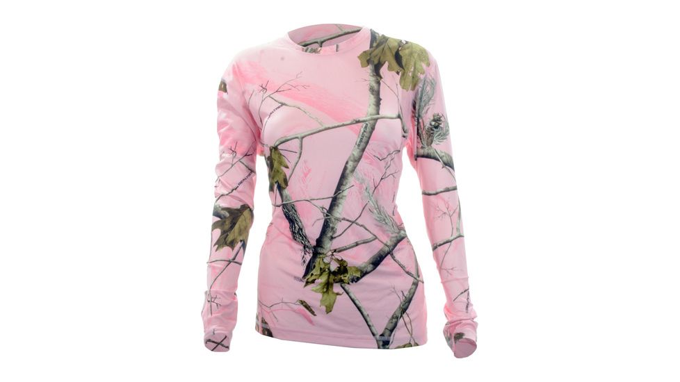 Medalist Womens Performance Crew Ls Level-2 Pink Camo Lrg