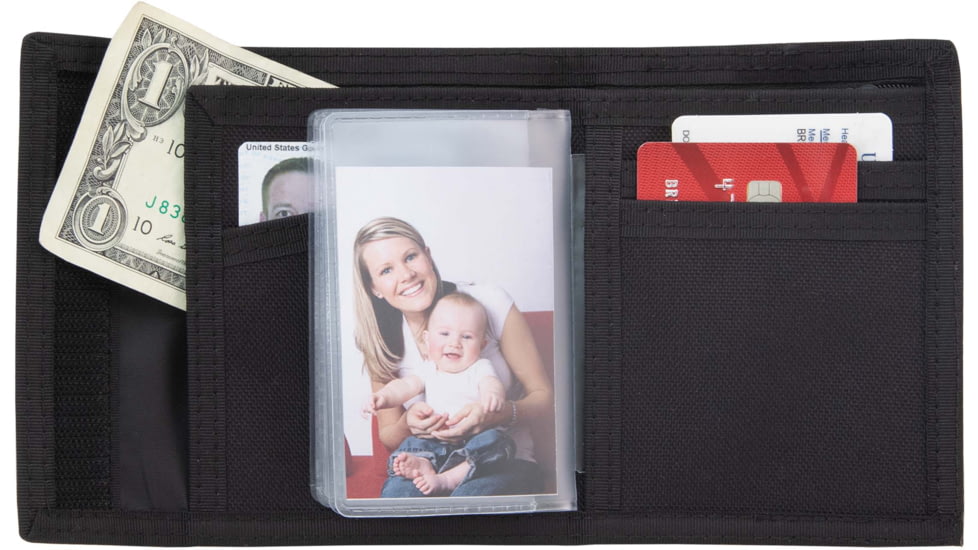 Mercury Tactical Bi-Fold Wallet w/ ID Pocket, Black, MRC1210-BK