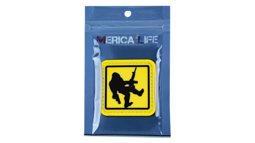 Merica Life BigFoot Crossing Sign Armed Patch, 2.5 x 25, BFCSA