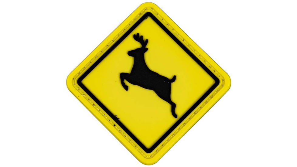 Merica Life Deer Crossing Sign Patch, Yellow, 2.5 x 2.5, DCS