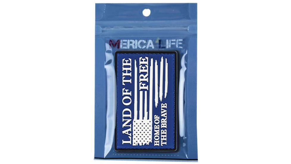 Merica Life Land of the Free, Home of the Brave Patch, 3 x 2, LOF-HOB-BLUE