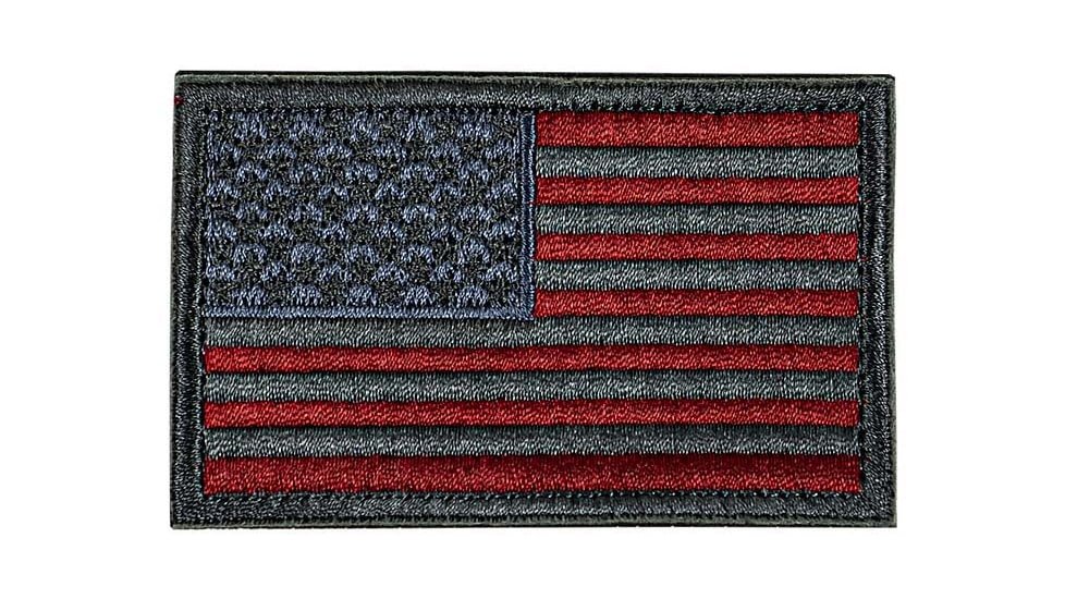 Merica Life Silver US Flag Forward Patch, 3 x 2, SILVER-USFLAG FORW