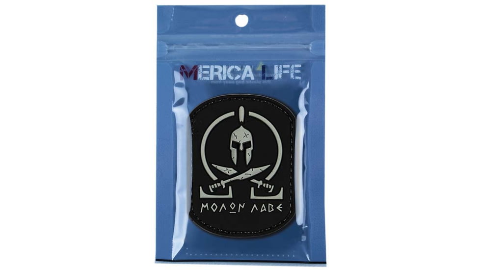 Merica Life Spartan Molon Labe PVC Patch, Black and Gray, 2.75 x 2, ML-BG