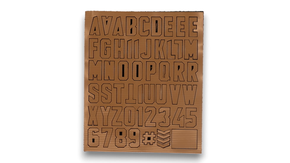 Merica Life Tactical Alphabet, Coyote, 4, T-ALPH