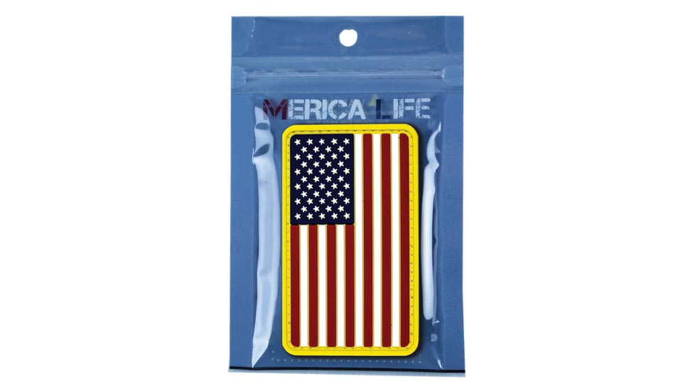 Merica Life US Flag Reverse PVC Patch, Red/White/Blue, 3 x 2, USFLAG-REVERSE