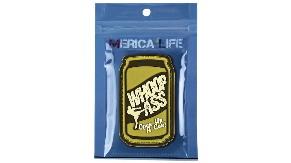 Merica Life Whoop Ass, Open Up A Can Patch, 1.5 x 2.75, WA