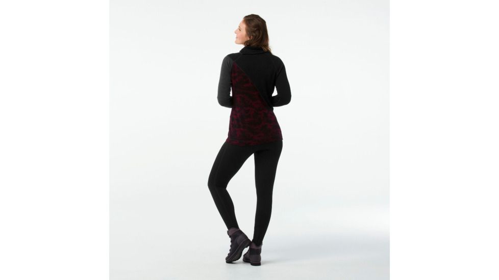 Smartwool Merino 250 Asym Top-Women's, Black-Tibetan Red, Small, SW015109A62-S