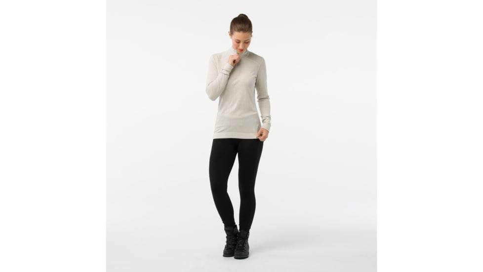 Smartwool Merino 250 Baselayer 1/4 Zip-Women's, Moonbeam Heather, Large, SW0NP221A10-L