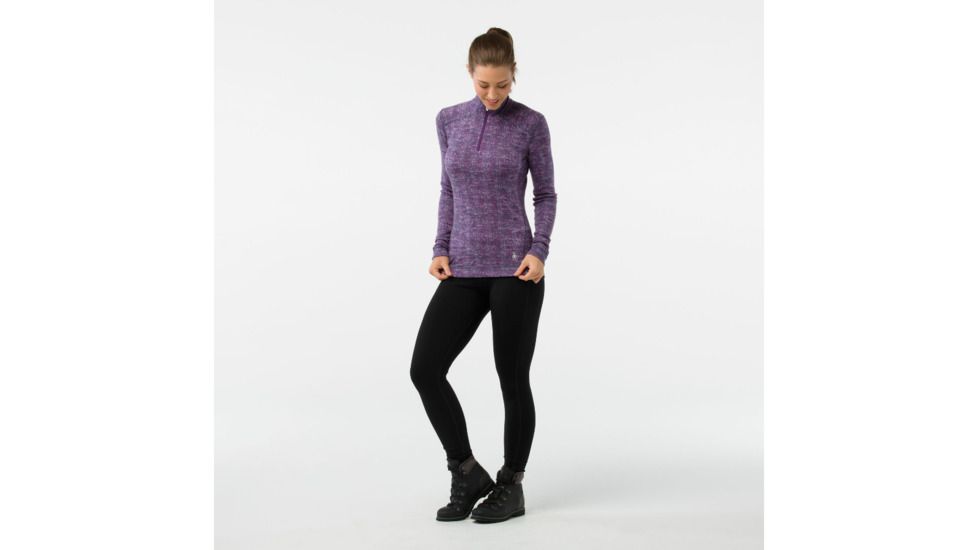 Smartwool Merino 250 Baselayer Pattern 1/4 Zip-Women's, Dark Blue Steel, Extra Small, SW0NP222292-XS