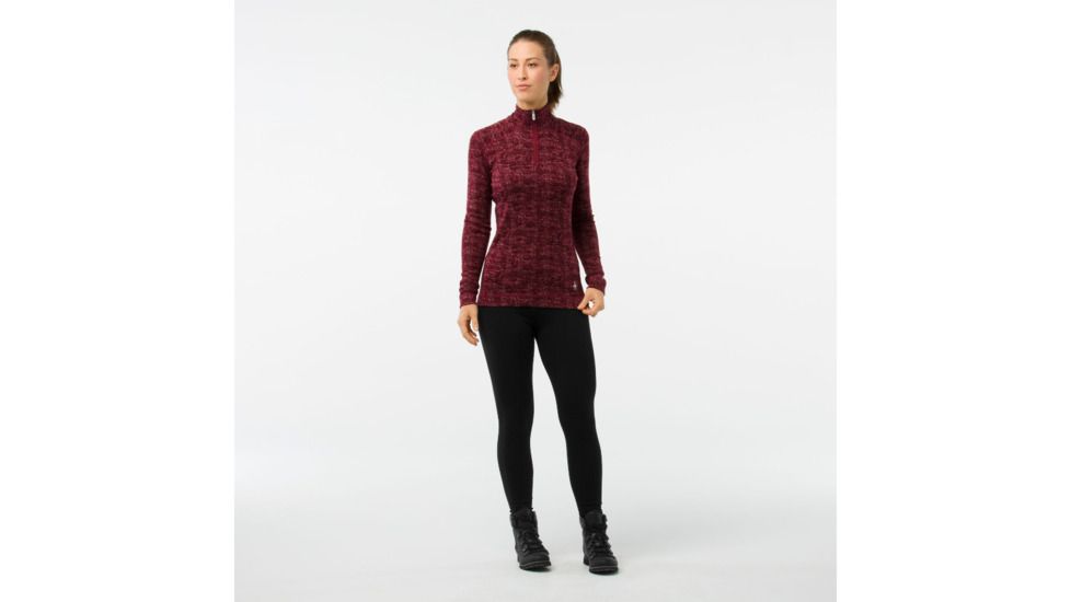 Smartwool Merino 250 Baselayer Pattern 1/4 Zip-Women's, Fig, Extra Small, SW0NP222A13-XS