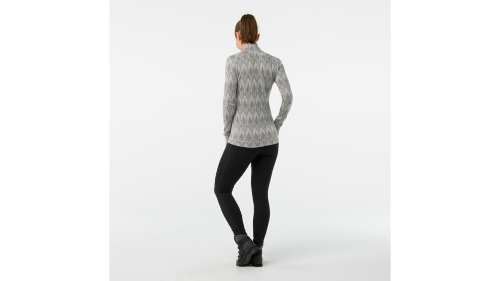 Smartwool Merino 250 Baselayer Pattern 1/4 Zip-Women's, Light Gray-Moonbeam Heather, Large, SW0NP222A42-L
