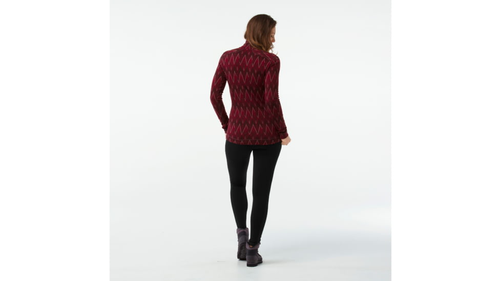 Smartwool Merino 250 Baselayer Pattern 1/4 Zip-Women's, Tibetan Red, Large, SW0NP222A25-L