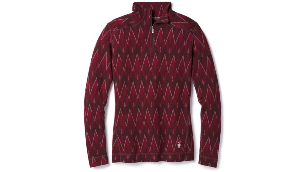 Smartwool Merino 250 Baselayer Pattern 1/4 Zip-Women's, Tibetan Red, Large, SW0NP222A25-L