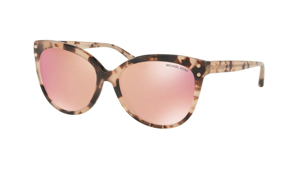 Michael Kors JAN MK2045 Sunglasses 3026N0-55 - Pink Tortoise Frame, Rose Gold Mirror Polar Lenses