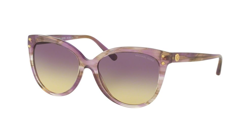 Michael Kors JAN MK2045 Sunglasses 323370-55 - Purple-Floral Frame, Purple Yellow Gradient Lenses