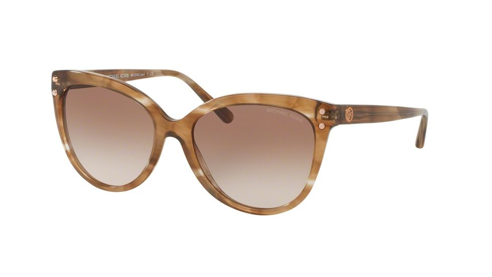 Michael Kors JAN MK2045 Sunglasses 323513-55 - Brown Floral Frame, Brown Peach Gradient Lenses