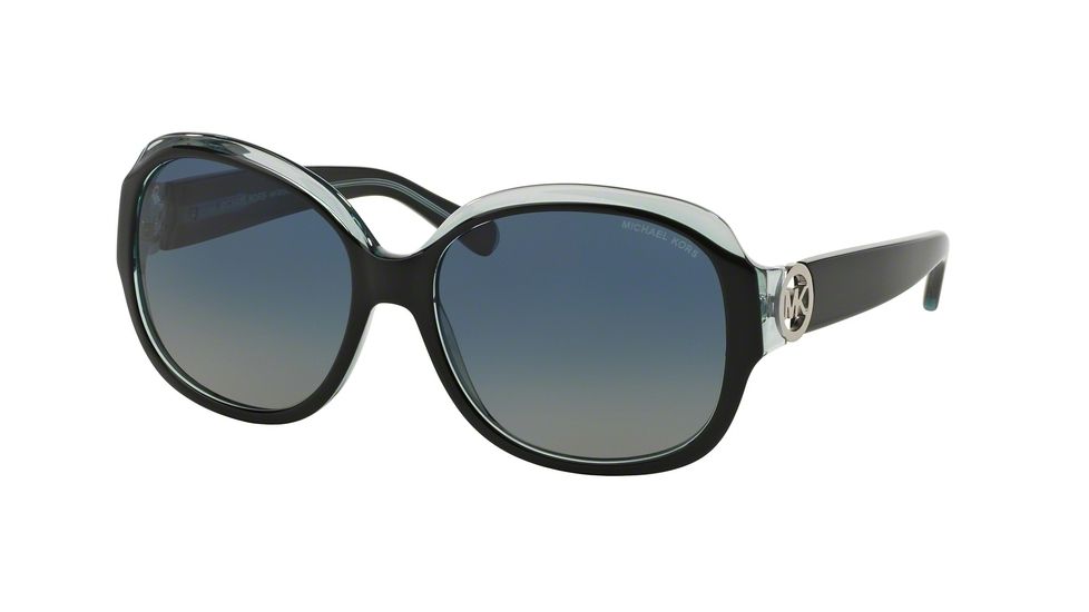 Michael Kors KAUAI MK6004 Sunglasses 30011H-59 - Black/Blue Frame, Blue Green Polarized Lenses