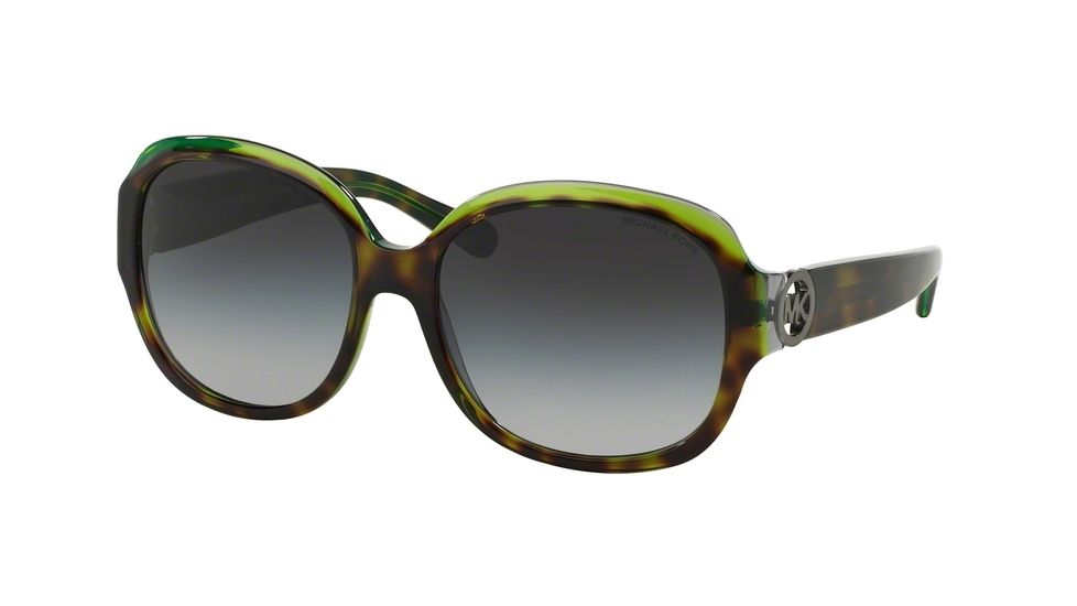 Michael Kors KAUAI MK6004 Sunglasses 300211-59 - Tortoise/Green/Grey Frame, Grey Gradient Lenses