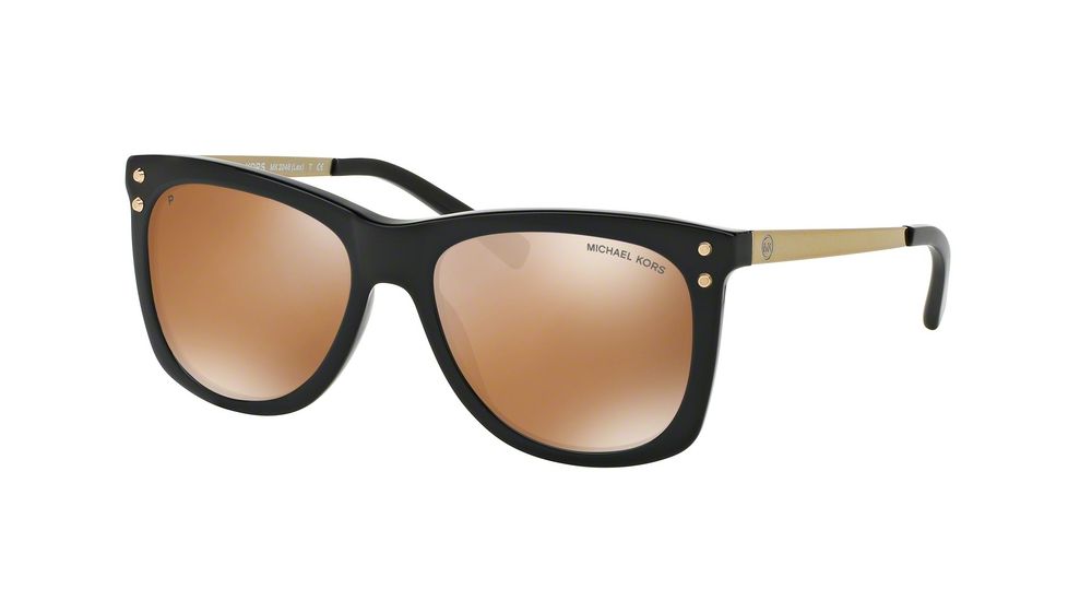 Michael Kors LEX MK2046 Sunglasses 31602T-54 - Black Frame, Gold Mirror Polarized Lenses