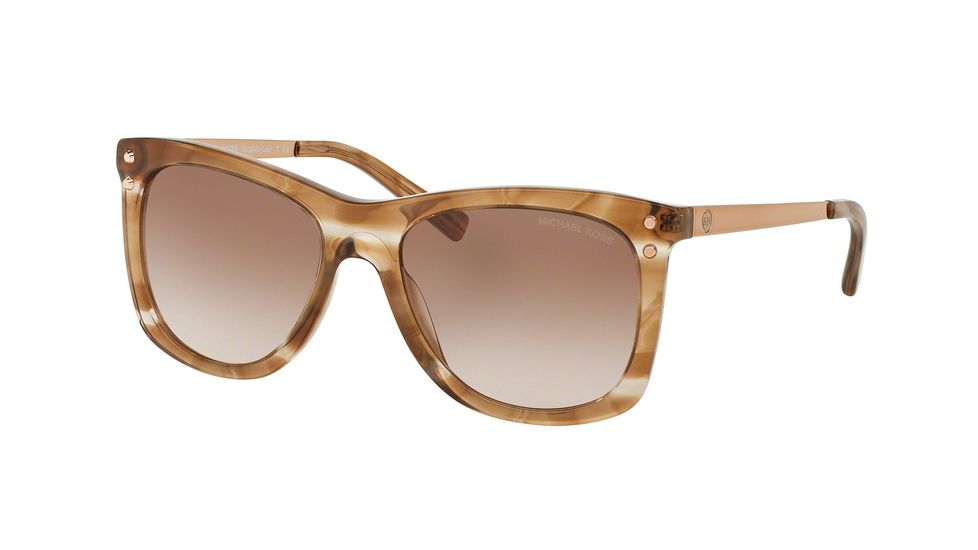 Michael Kors LEX MK2046 Sunglasses 323913-54 - Brown Floral Frame, Brown Peach Gradient Lenses