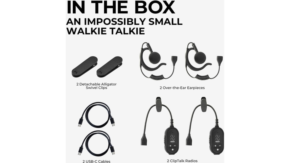 Midland ClipTalk FRS Radio 2 Pk w/CH02, CH03, &amp; USBC01, 1411179