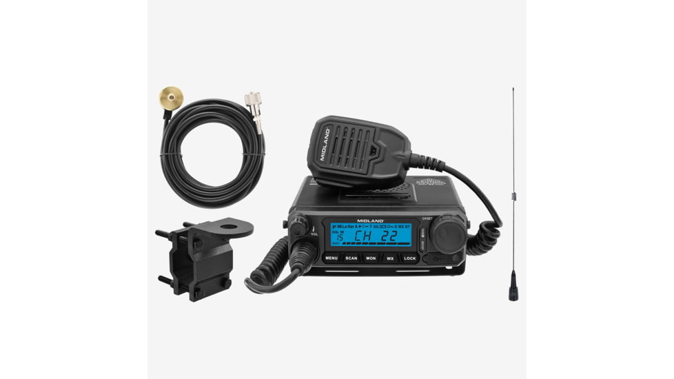 Midland MXT500 MicroMobileR GMRS 50-Watt Two-Way Radio - MXT500VP3-WHIP, MXT500VP3-WHIP