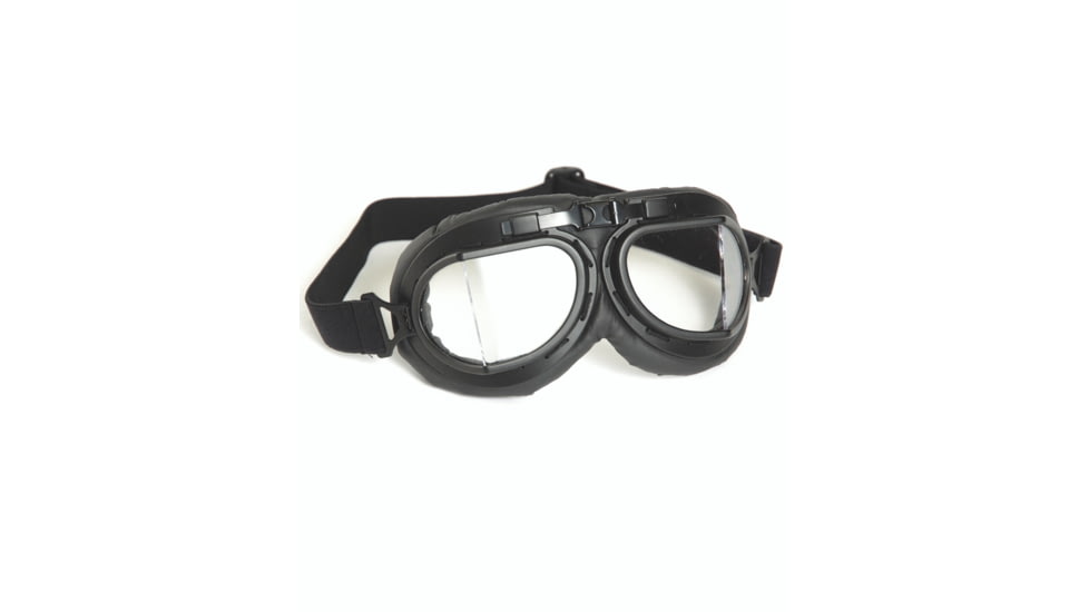 MIL-TEC British Raf Style Aviator Goggles, Black, Adjustable, 15610102