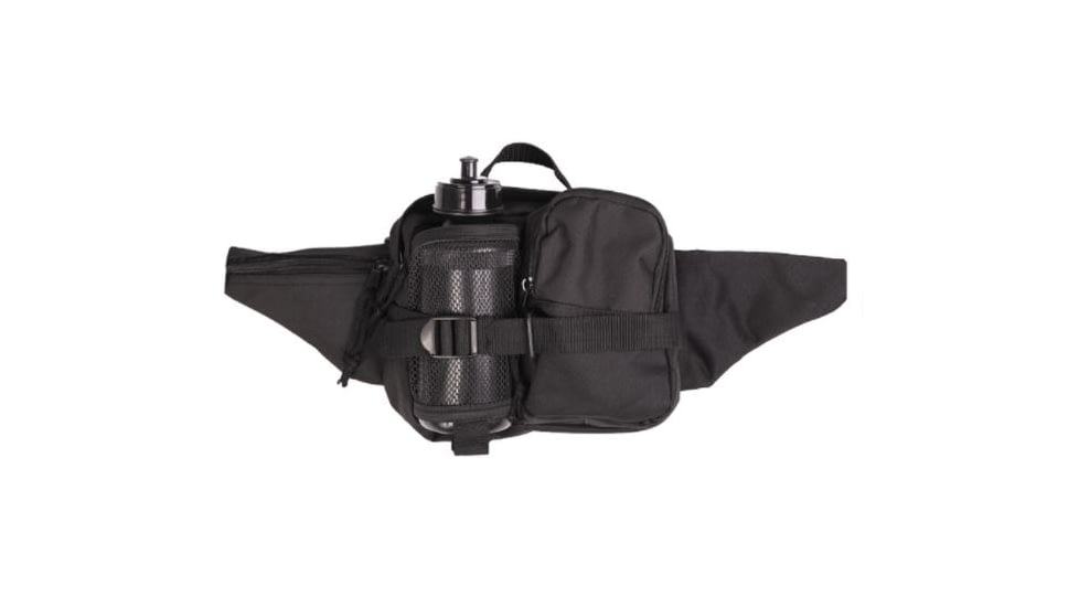 MIL-TEC Fanny Pack w/ Bottle, Black, 1L Bottle, 13511002